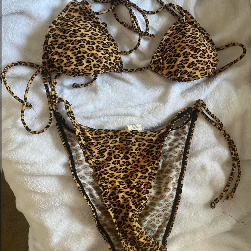 2000s Y2K Leopard Print Bikini